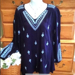 Navy Open Back Tunic By Denim NWT
